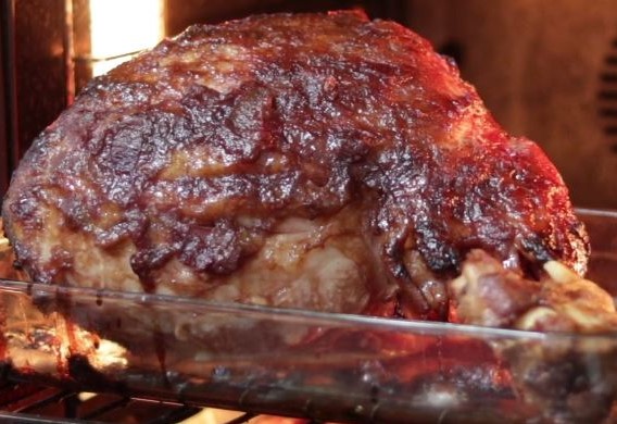 Rhubarb Glazed Ham